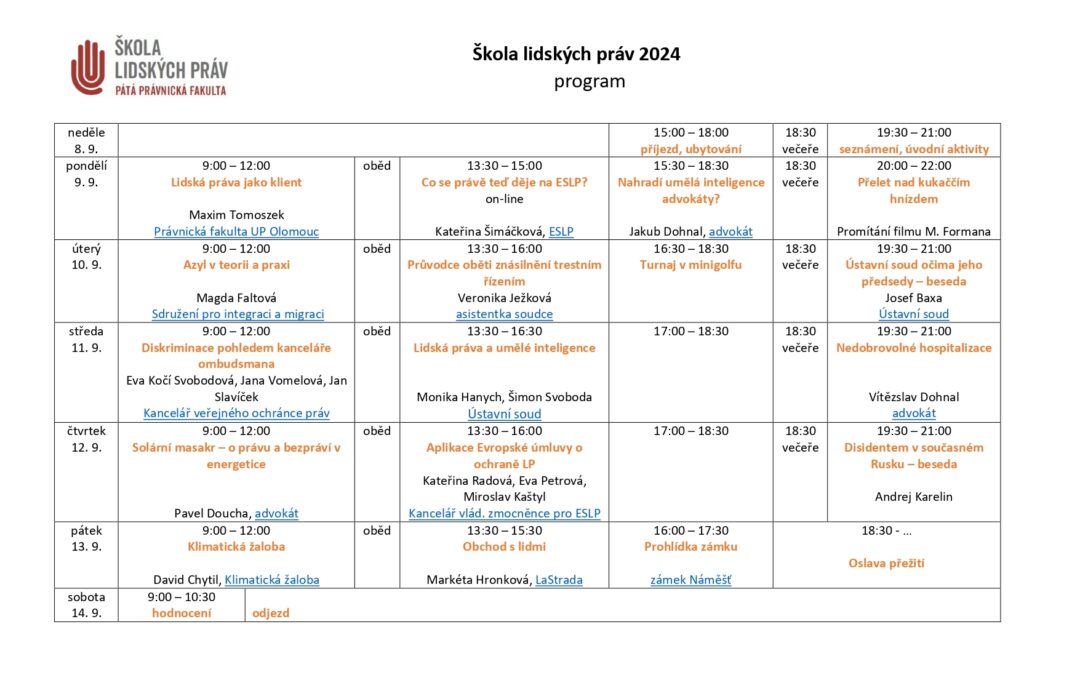 Program ŠLP 2024 – jak se Vám líbí?